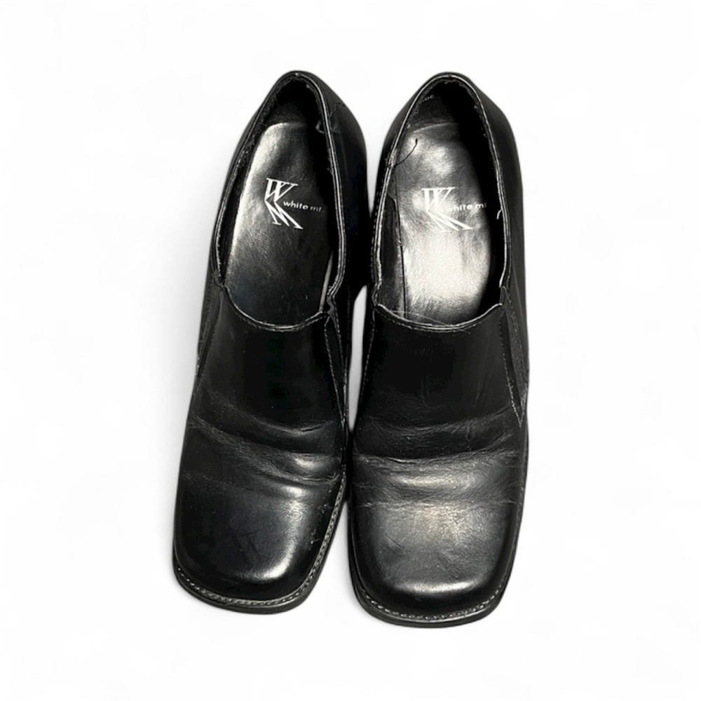 White Mountain Black Block Heel Shoes Size 7